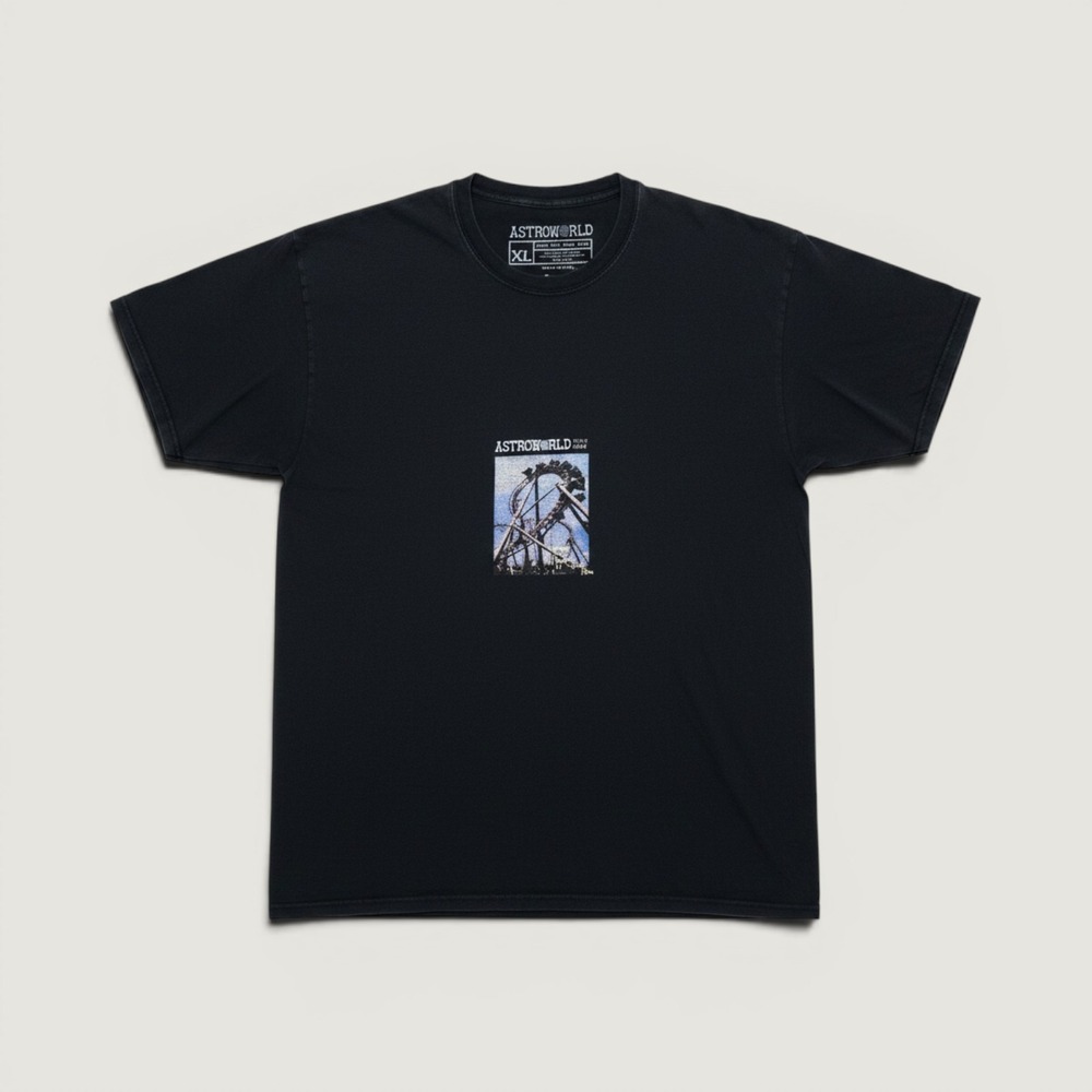 Astroworld T Shirt Tour 2018 Wish You Were Here Roller Coaster Black XL